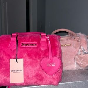 Juicy Couture Free Love Satchel Pink Fur SET OF 2